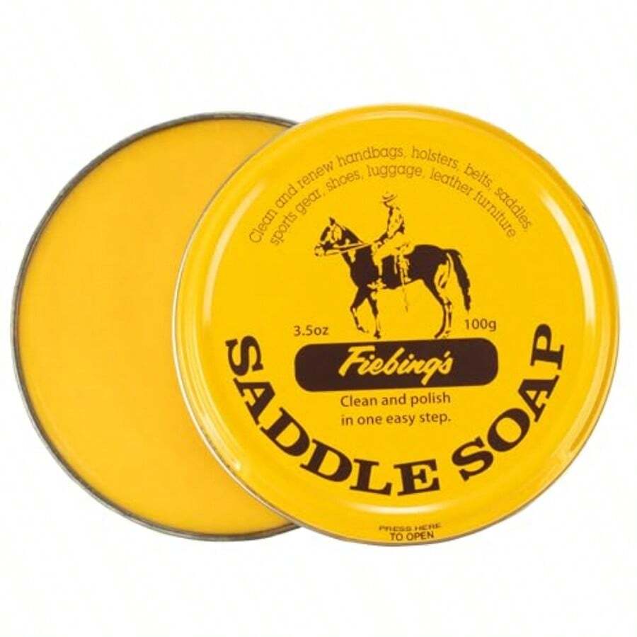 Yellow Saddle Soap For Leather 3.5 Oz Tin Leather Cleaner Conditioner To Soften Protect Restore Leathercraft Leather Soap For Car Seat Couch Shoe Purse Boot Bag Saddles - as pic - View 1