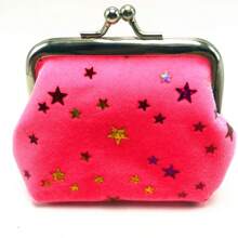 1件创意便携式羊毛五角星零钱包女短款口红硬币手提包女士钱包迷你钱包零钱包腕包