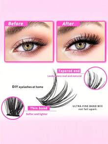 640PCS D Curl Clusters False Individual Lash Eyelashes Extensions 10-16mm Lash Mix, Large-Capacity Cluster Fake Eyelashes 10D 20D Mixed Style Segment Lash Book, D Curling Lash Eyelashes Extension, Volume Lashes Eyelash Extensions Wispy For Self Application At Home Daily Wear, Easy To Use Lash Clusters, Eyelash Clusters, Individual Eyelashes, Lashes, Fake Lashes - D - View 2