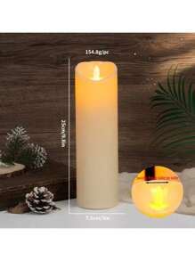 1 Peça Luz de Vela Sem Chama Cintilante a LED (Baterias Não Inclusas), Decoração de Vela de Cera Artificial com Brilho Quente, Adequada para Natal, Halloween, Dia dos Namorados, Casamento, Aniversário, Decoração de Quarto, Alimentada por Bateria