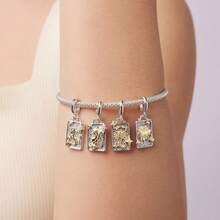 WOSTU WOSTU 1 buc pandantiv constelație din argint 925 în două tonuri, 12 mărgele zodiacale pentru colier, cadou de ziua de naștere DIY, accesorii de bijuterii