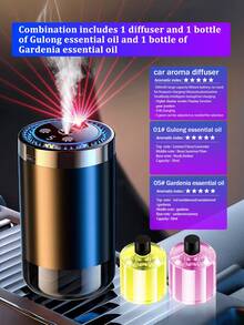 Difusor de auto inteligente -5 modos de trabajo, máquina de aromaterapia montada automáticamente en el auto con lámpara de proyección de luz de las estrellas, humidificador de aire de auto mini, difusor de aceites esenciales aromáticos, ajuste de concentración, inicio y parada automática, batería incorporada, anillo LED de color, recargable por USB, apto para autos, oficinas, baños, dormitorios, habitaciones de mascotas, 5 tipos de aceites esenciales - Multicolor - Ver 7