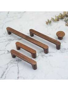 1pc Wooden Drawer Pull Handle, Walnut Dresser Knob, Beech Cabinet Pull, Furniture Handle - Multicolor - View 5