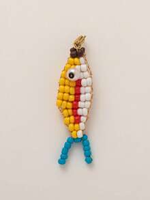 1PC Colorful Lucky Fish Bag Accessory Exquisite Handmade Beaded Embroidery Diy Koi Fish Keychain Unique Niche Necklace Pendant Gift - Multicolor - View 15