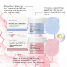 70pcs Day & Night Cleansing Cotton Pads, Containing AHA And BHA, Deep Pore Cleansing, Highly Moisturizing, Soothing And Repairing Skin, Pore Minimizing - Multicolor - View 9