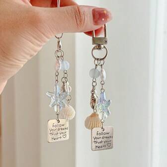 Accesorio de moda DIY con colgante de concha para teléfono, bolso, cámara, cordón, mochila y llavero