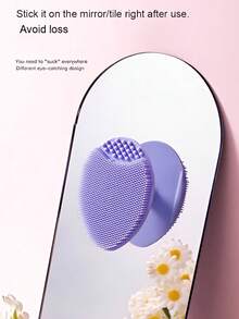1pc Silicone Face Cleansing Brush & Exfoliating Cream, For Deep Cleansing, Soft Bristles, Blackhead & Acne Pore Care, Silicone Face & Hair Brush, Comfortable & Soft, Massages Scalp, Cleans Dirt, Baby-Grade Material, Skin Care, Beauty, Pore Brush, Face Scrubber, Face Wash, Face Cleanser - Multicolor - View 3