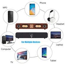 Dazone Retro Bluetooth Soundbar Speaker – 15.3" Wood Grain Wireless Home Audio With FM Radio, TF Card/USB Input, Aux-In, And Hands-Free Calling, Surround Stereo Sound Subwoofer - 15.3-in L - 查看 8