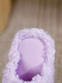 New Kids Thermal Slippers, Fluffy Cute Bow Home Thermal Slippers, Suitable For 3-14 Years Old Children Plush Slippers, Girls Plus Size Fluffy Thermal Slippers