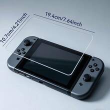 2 包适用于 Switch 2 的钢化玻璃屏幕保护膜 - 亮面、9H 硬度、防刮擦优质高清透明且适用于 Switch 2025 7.9 英寸屏幕，防刮擦，附带简易安装套件