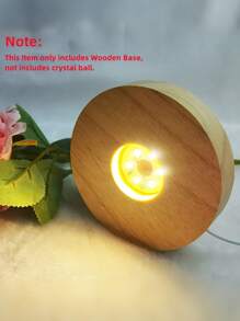 1PC Wooden Switch Lamp Base LED USB, Natural Wood, On-Off Control, LED Compatible, USB Powered, Decorative, Sturdy.