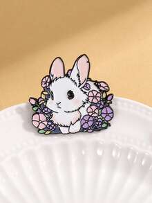 可爱兔子珐琅胸针时尚装饰胸针饰品翻领包包徽章首饰礼物2025新款 - 彩色 - 查看 5