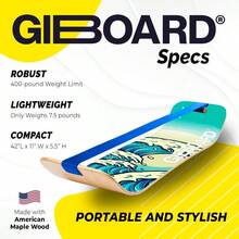 GIBBON GiBoard Balance Board And Adults Slack Board Workout Equipment Home Gym Training Wooden Balance Boards For Adults Trainer Standing Desk Exercise Yoga Agility Pilates Core And More - ONDAS - Ver 2