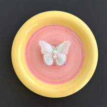 1 Pieza Soporte de teléfono con diseño de mariposa retráctil y airbag, estilo japonés Ins, ideal para personas perezosas que ven dramas, soporte de escritorio, estilo japonés fresco y minimalista, anillo de dedo creativo, adecuado para todos los teléfonos móviles del mercado.