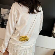 Túi cầm tay mini dự tiệc cao cấp màu vàng thời trang dành cho nữ - Vàng - Xem 3