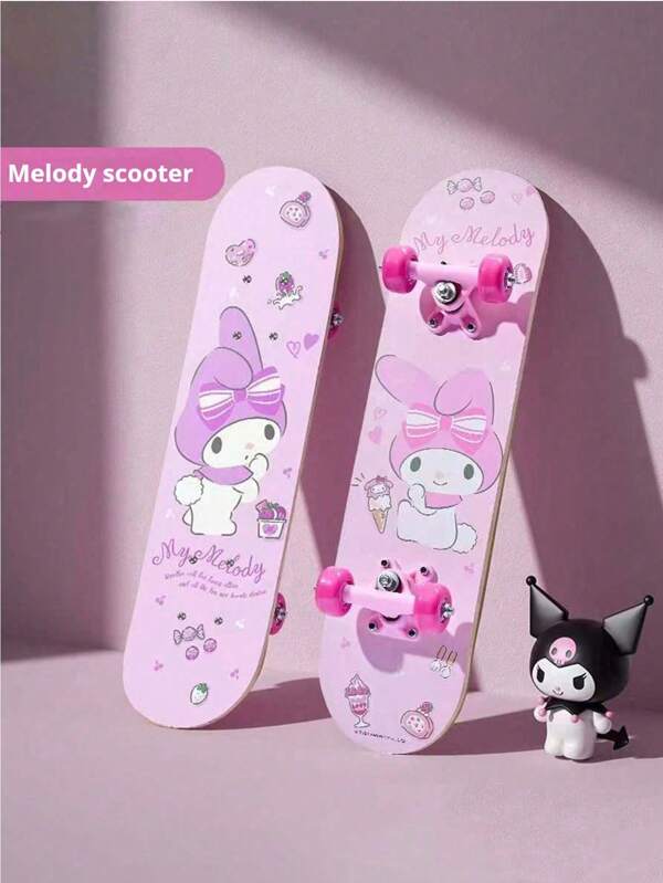 Sanrio 1 Stück Sanrio Skateboard für Anfänger, 4 Räder Doppelwippe mit hochrückprallenden Rädern, geeignet für Mädchen und Jungen
