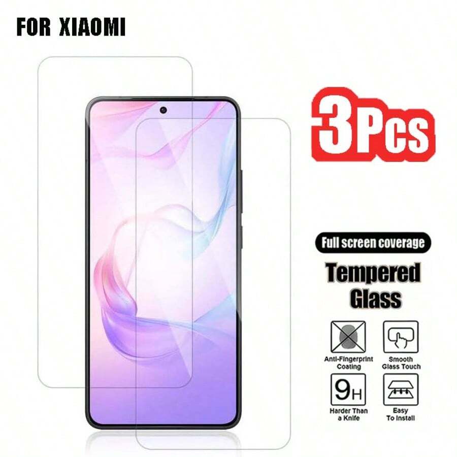 3 件适用于小米 10T Lite/10T/10T Pro/11i/11T/11 Lite 5G NE/11T Pro/12T/12T Pro/12 Lite/13/13T/13T Pro/14/Poco F1/Poco M2/Poco F2 Pro/Poco X2/Poco C3/Poco F3 GT/Poco F3/Poco M3/Poco M3 Pro/Poco M3 Pro 5G/Poco X3 超薄高清易贴护眼防蓝光钢化玻璃屏幕保护膜，全球版，耐用轻巧的设计，适用于显示器、游戏、台式机、Switch，操作精致