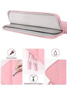 SENLASI SENLASI Puffy Protective Laptop Sleeve 13.5 14 15 16 Inch,Laptop Bag Compatible With Macbook Air 13 15 M1 M2 2012-2023, Pro 13 14 15 2010-2022,14-16 Chromebook Surface Notebook,Soft Fluffy Inner Lining, Waterproof Laptop Case,Beige Black Pink