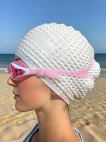 Waterproof Swim Cap For Men And Women - High Elasticity, Ear Protection, And Long Hair Coverage - Large Elastic Silicone Diving Cap, Silicone Swimming Cap, High Elasticity, Thickened Design Suitable For Long And Short Hair, Keeps Hair Dry, Easy To Remove, Suitable For Outdoor Water Sports, Durable Swimming Accessories - Ideal Choice For Valentine's Day, Carnival, Beach Essentials, Beach Accessories, Pool Float - Multicolor - View 16