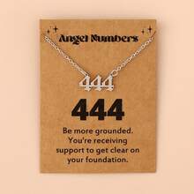 1 Women's Angel Digital Necklace Number 000-999 Gold Stainless Steel Digital Pendant Necklace - Silver - View 7