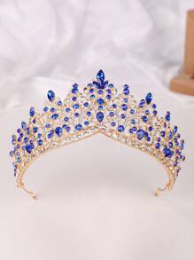 1 pièce Couronne en alliage de strass en verre de goutte d'eau à la mode, convient pour les femmes à porter lors de mariages, vacances, anniversaires et fêtes