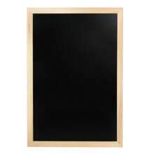 Black Chalkboard With Natural Unfinished Wood Frame, Size 19 X 13 In, 1 Pc, Unisex Character