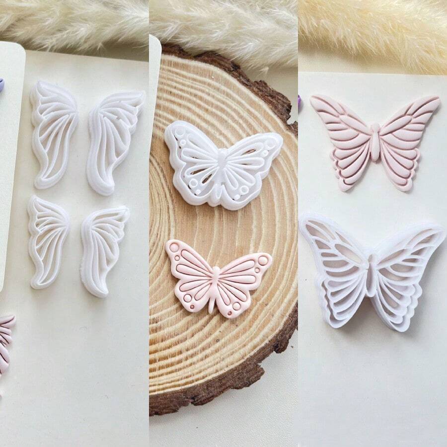 Set Pemotong Tanah Liat Lunak Berbentuk Kupu-kupu Gaya Bohemian - Kit Pembuatan Perhiasan Kupu-kupu Resin yang Indah, Dilengkapi dengan Alat Plastik Tahan Lama, Cocok untuk Pembuatan Anting dan Kerajinan DIY, Ideal untuk Dekorasi Buatan Tangan dan Pembuatan Perhiasan | Pola Kupu-kupu yang Cerah | Alat Plastik Tahan Lama, Dekorasi Kupu-kupu - Butterfly - View 1