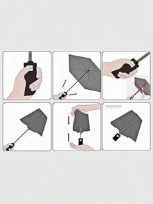 Mini Folding Automatic Umbrella Anti UV Rain Sun Umbrella Fashion Portable Windproof Light Women Men Parasol Umbrella,Casual Use, Travel, And Outdoor Activitiesumbrella Sun Protection Outdoor Shade Cute Umbrella For Campervan Girl Women Boy Man Travel Essential Folding , Safety Waterproof Lightweight Teacher Mom Father Christmas Gifts Portable Transparent Mini Pocke T For Women Men For School,Office,Household,Travel, Back To School Supplies - Multicolor - View 7