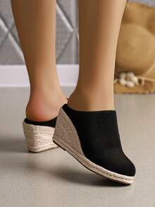 Giày cao gót quai mảnh đính nơ thoáng khí màu bạc thời trang và đa năng - màu đen - Xem 4