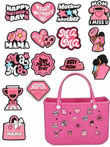 18/16/件 Bogg 包饰非洲风沙滩包配件轻便防水夹子适用于夏季手提包、泳池包和旅行包，适合女士女孩 - 彩色 - 查看 14