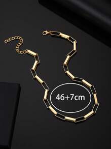 1pc Bohemian Metal Chain Necklace, Fashionable Luxury Personalized Necklace For Men