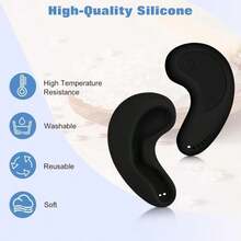 Cubiertas para orejas FERNIDA para secador de pelo, tinte de cabello, rizador - Protectores de oreja de silicona resistentes a altas temperaturas y reutilizables, para salón y hogar - Negro - Ver 4