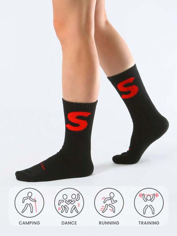 1 par de calcetines deportivos unisex, calcetines casuales antideslizantes de media pantorrilla