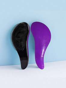 1pc Soft Solid Color Hair Brush, Scalp Massager Hair Styler Tool Suitable For All Hair Types, Gift For Men & Women, Mother's Day Gift, Back To School, Travel Holiday Essentials, Hair Accessories For Women, Brushes, Edge Brush, Detangling Brush, Ball Brush, Mini Hair Brush Set, Wooden Comb, Hair Brush, Hair Brush Set, Comb Hair, Comb For Curls, Detangling Brush, Hair Brush For Women, Hair, Hair Products, Hair Tools, Hair Stuff, Barber, Barber Accessories, Barbershop, Hairdressing Equipment - Multicolor - View 5