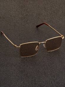 1pc Unique Twisted Leg Fashion Oval Fashion Glasses Set, Stylish Back To School Preppy Look - Multicolor - View 5