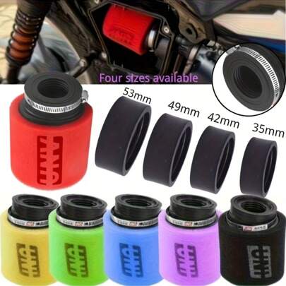 Filtro de aire de espuma universal para motocicleta con adaptadores de 35 mm, 42 mm y 48 mm, para GY6 50 110 150 200cc, limpiador de esponja para scooter, dirt bike, pit bike, ATV y accesorios de motocicleta