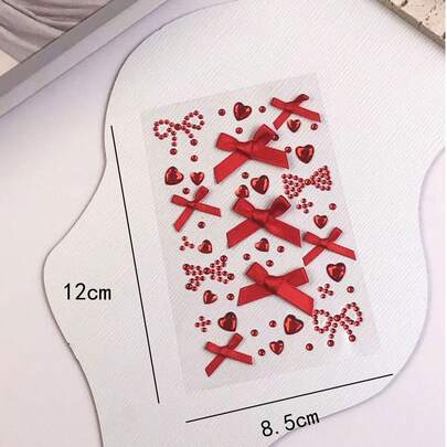 蝴蝶形脸部水钻贴纸，心形脸部水钻贴纸，5种颜色（粉色、红色、蓝色、紫色、白色）蝴蝶形脸部装饰水钻贴纸，心形和圆形粘性脸部贴纸，脸部贴纸，DIY脸部贴纸