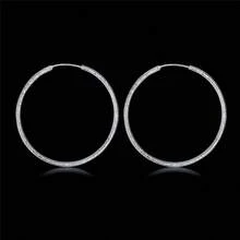Silver Big Large Circle Huggie Hoop Earrings Women Bff Birthday Minimalist Gifts