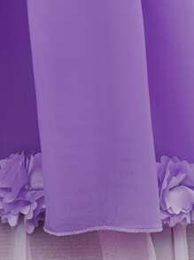 Baby Girls Spaghetti Strap Bow Organza Cute Flower Girl Princess Dress, Suitable For 1st Birthday, Wedding, Party, Does Not Include Headband - Mauve Purple - View 8