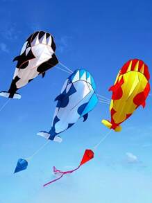 1 pezzo Delfino, balena, orca gonfiabile morbido e senza ossa, con bobina da 50 m e coda, adatto per attività all'aperto. Un regalo perfetto per amici e familiari durante le vacanze.