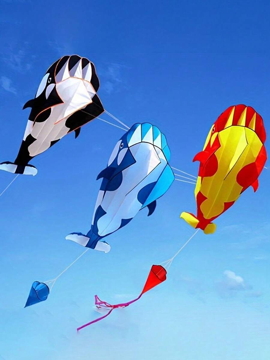 1 pezzo Delfino, balena, orca gonfiabile morbido e senza ossa, con bobina da 50 m e coda, adatto per attività all'aperto. Un regalo perfetto per amici e familiari durante le vacanze.