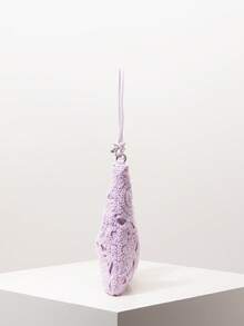 花卉镂空钩针编织单肩包、沙滩包、度假包、钩针套装、女士优雅包包、度假必备品、旅行必备品（图案随机） - 紫色 - 查看 5