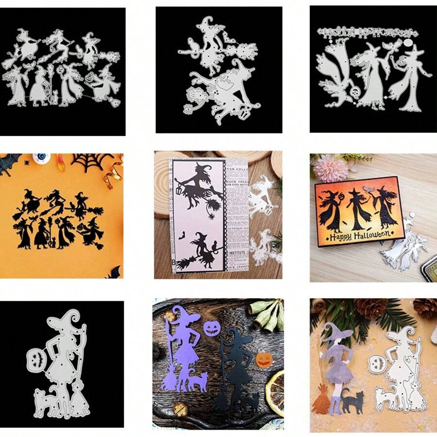 AHLGCAFT 金属切割模具，魔法巫师切割模具 DIY 纸卡工艺，用于切割薄片，贺卡工艺装饰，压花，家庭项目制作工具，碳钢模具 - 銀色 - 查看 1