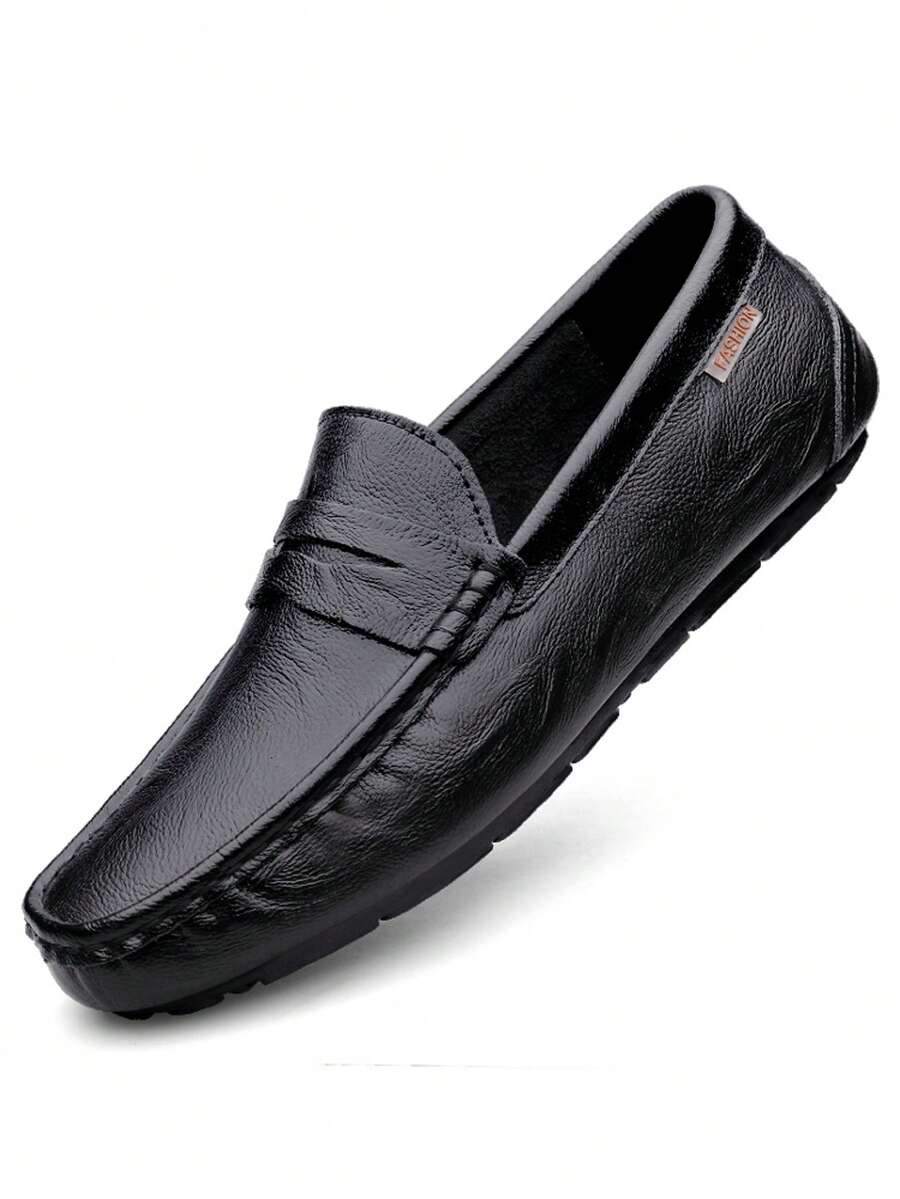 Fashionable & Versatile Slip-On Comfortable Breathable Men's Casual Loafers - Black - View 1