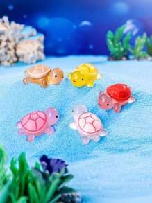 Night Light Turtle Statues - Resin Garden Miniature Animal Decorations - No Need For Electricity Or Batteries, Outdoor Decorations, Colorful Glowing Plastic Handmade Models, Suitable For DIY, Nail Art, And Home Decoration | Playful Animal Statues | Decorative Turtles
