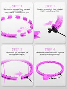 JLoibao Weighted Circle With 32 Links(66 Inch),Weighted Ball For Adults Weight Loss, Fitness Hoop Plus Size For Women Smart Exercise Equipment - Purple - View 4