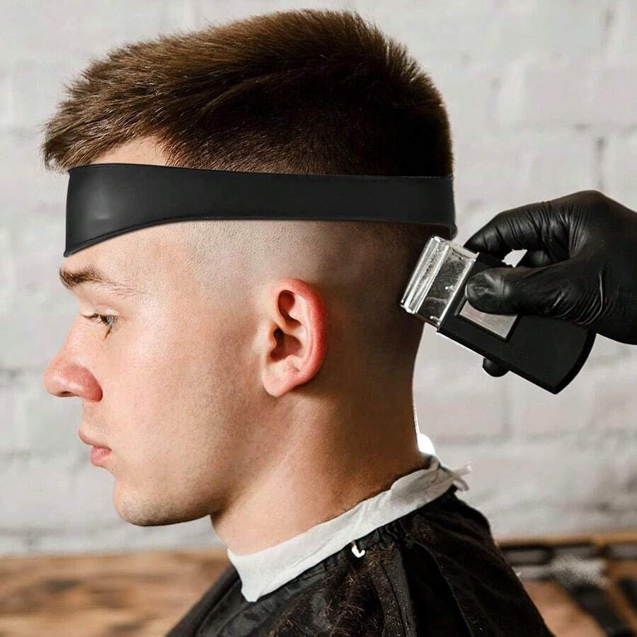 Men's Red Silicone Haircut Guide - Flexible, Bendable Haircut Guide Suitable For DIY Home And Travel Use, Soft Grip Hair Styling Tool - Multicolor - View 1