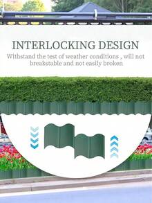 20PCS Decorative Garden Edging Fence - Plastic Lawn Divider-Landscape Border For Lawn, Flower Beds & Grass, DIY Corrugated Plastic Garden Edging - Durable Yard & Road Plant Palisade - Interlocking Design Garden Border Fence - Weather-Resistant Landscape Edging Panels - Flexible Garden Fence For Flower Beds, Lawn Edge, Driveway, Walkway, Or Backyard Decoration - màu xanh lá - Xem 5