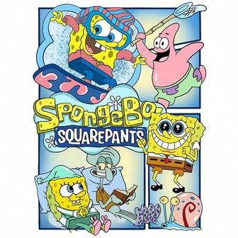 SPONGEBOB 1 件 FUGGLER 5D DIY 钻石画套装 - 卡通人物钻石艺术，全圆形钻石刺绣艺术品，DIY 帆布工艺品，适合墙壁装饰和送给家人、爱人、朋友的礼物，也适合万圣节、圣诞节装饰