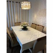 Jacquard Tablecloth 6 Chairs 2.10 X 1.40 READY FOR DELIVERY - Rơm - Xem 2